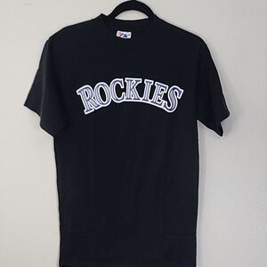 Majestic Rockies Atkins #27 Black T-Shirt Size M